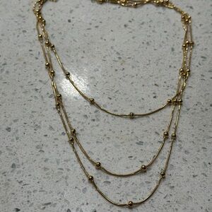 elegant gold color, stainless steel, layered necklace